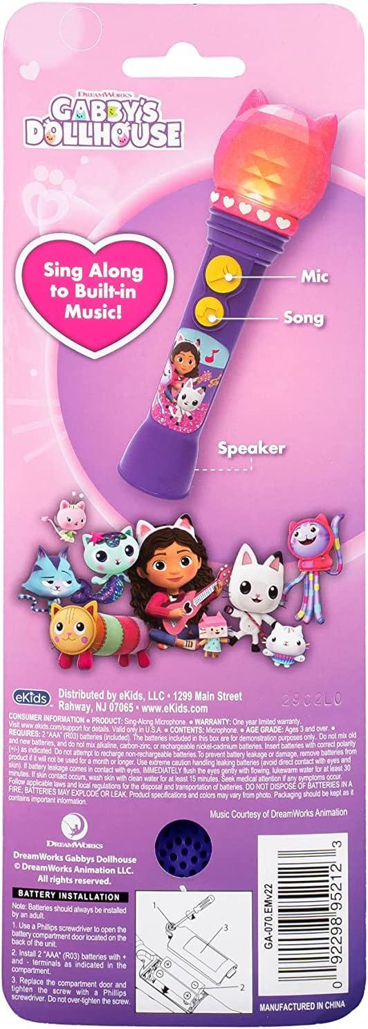imageDreamWorks Gabbys Dollhouse Toy Microphone for Kids Musical Toy for Girls with Builtin Song Kids Microphone Designed for Ages 3 and Up