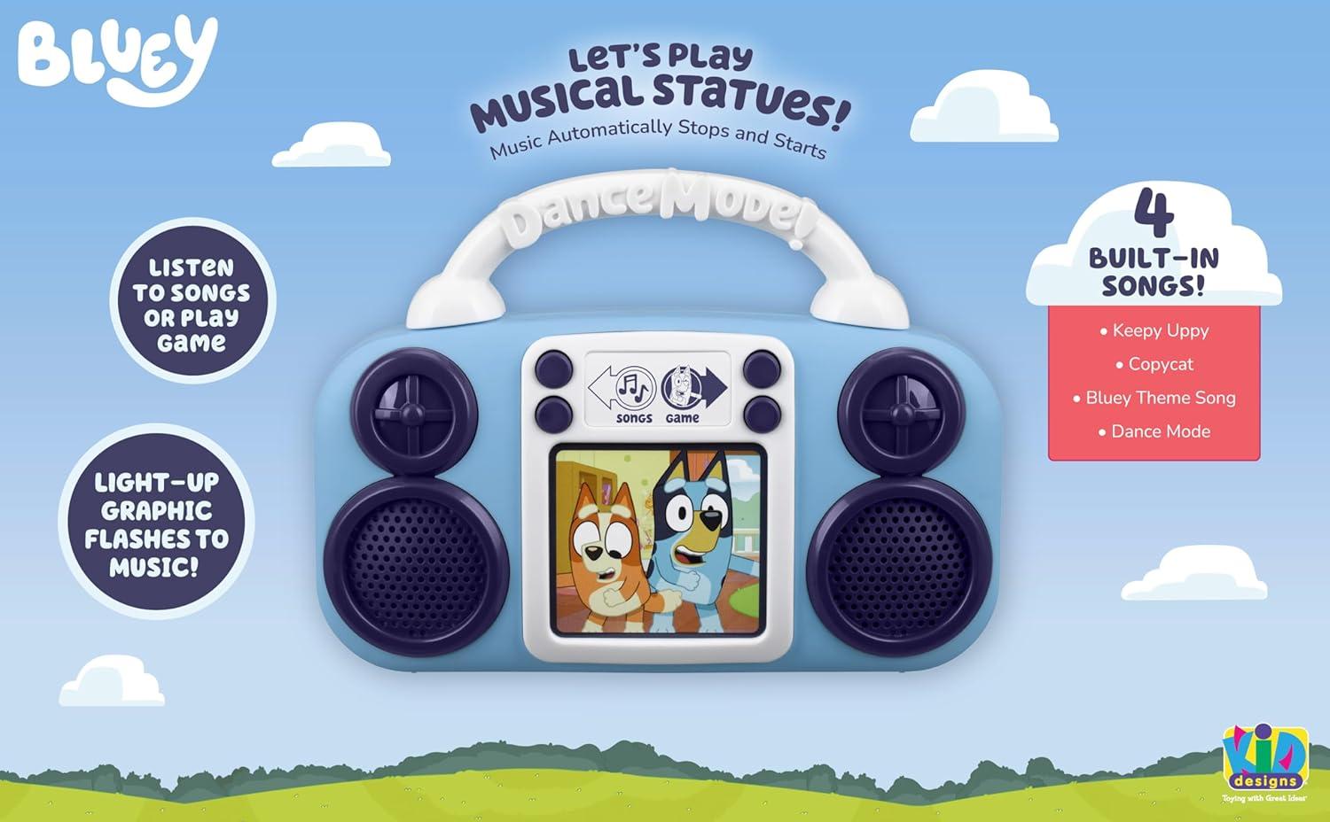 imageeKids Bluey Toy Music Player Toy for Toddlers with Builtin Music for Fans of Bluey Toys for Boys and Girls