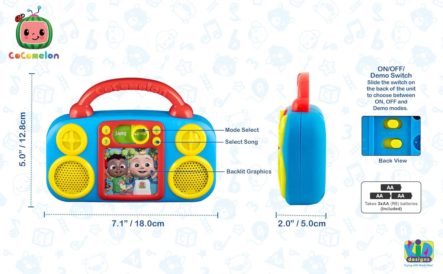 imageeKids Cocomelon Toy Music Player Includes Freeze Dance Musical Toy for Toddlers with Builtin Nursery Rhymes for Fans of Cocomelon Toys and Gifts for Boys and Girls