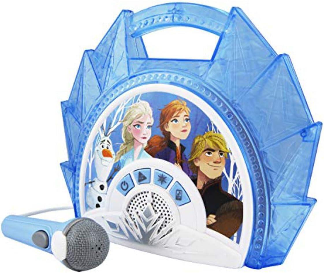 imageeKids Disney Frozen Karaoke Microphone with Bluetooth Speaker for Fans of Disney Toys Kids Karaoke Machine with Built in MusicOlder Version