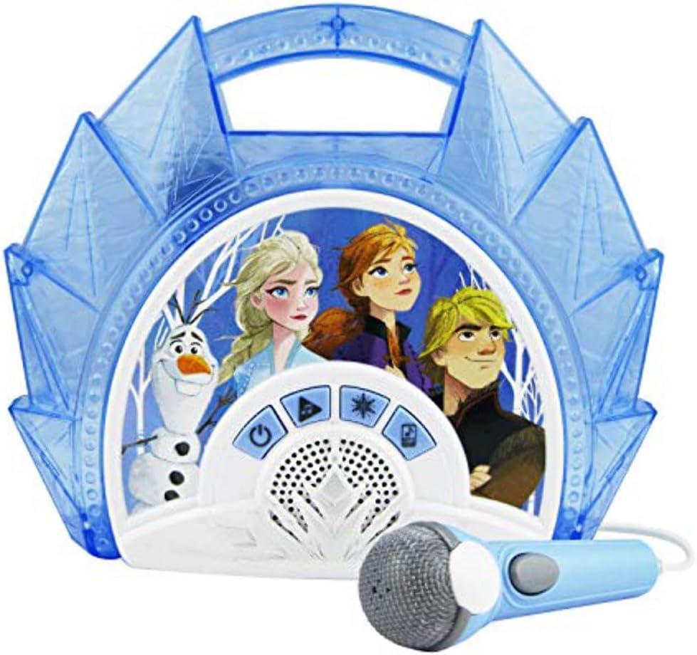 imageeKids Disney Frozen Karaoke Microphone with Bluetooth Speaker for Fans of Disney Toys Kids Karaoke Machine with Built in MusicOlder Version