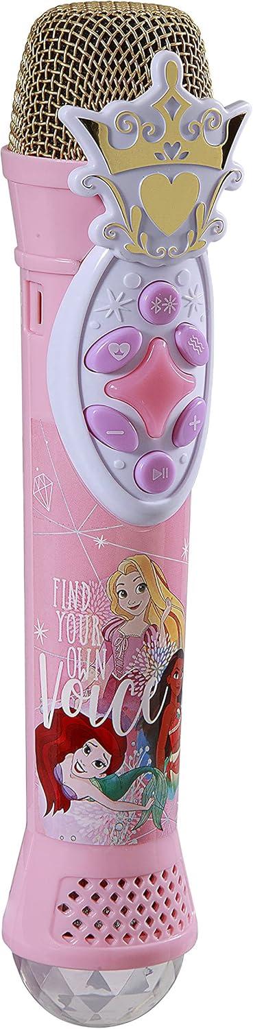 imageeKids Disney Princess Karaoke Microphone with Bluetooth Speaker Wireless Microphone Connects to Disney Songs Via EZ Link Feature for Fans of Disney Princess Toys