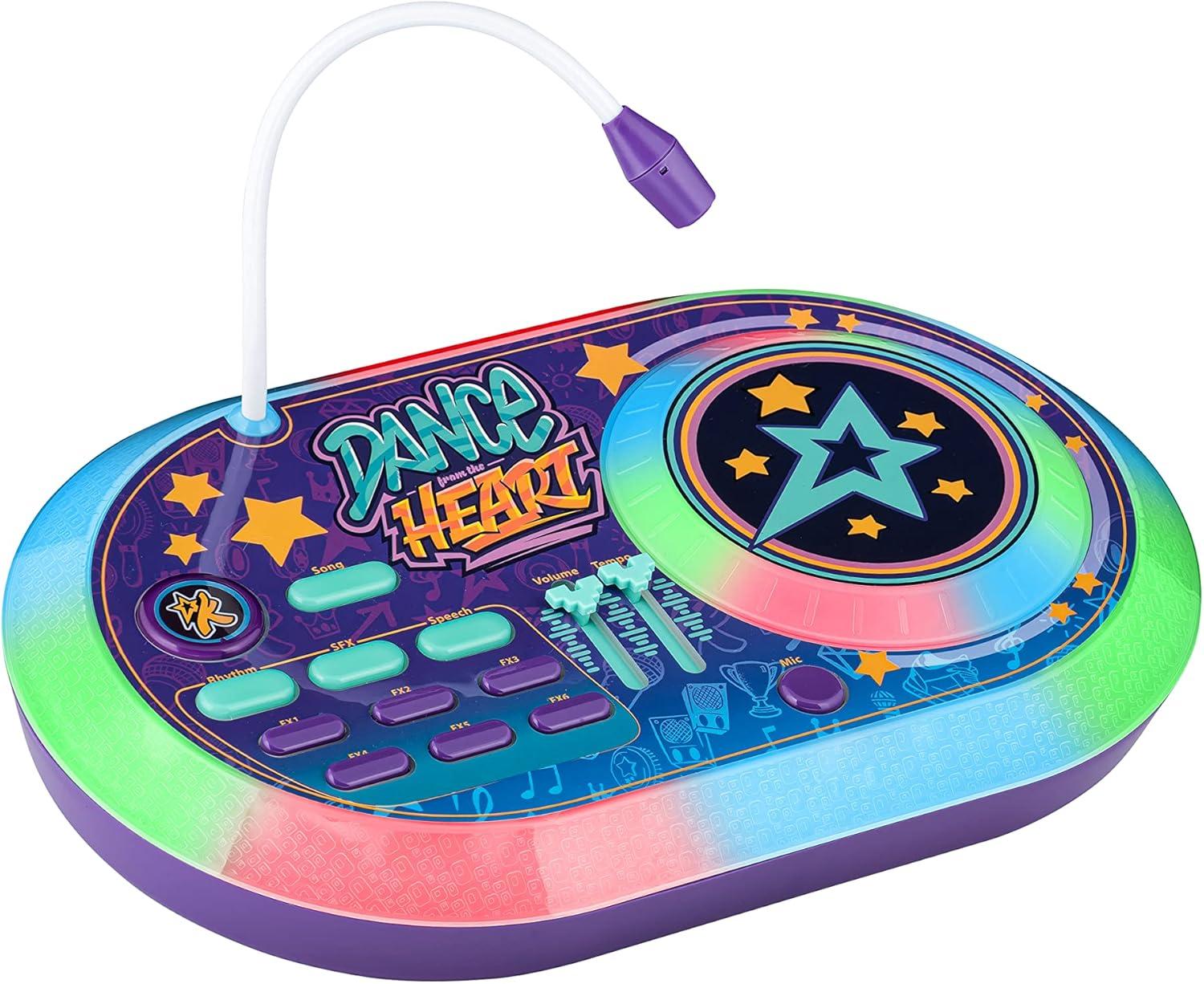 imageeKids Karmas World DJ Party Mixer Turntable Toy with Built in Microphone for Kids for Fans of Karmas World Toys for Girls