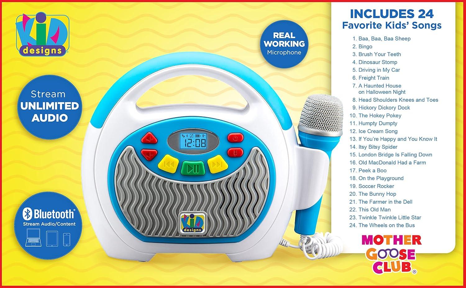 imageeKids Mother Goose Club Karaoke Machine for Kids with Microphone and Builtin Nursery Rhymes