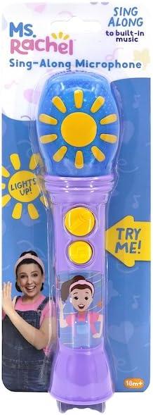 imageeKids Ms Rachel Toy Microphone for Kids Includes Builtin Music and Lights Toddler Toys for Ages 18 Months and Up PurplePurple