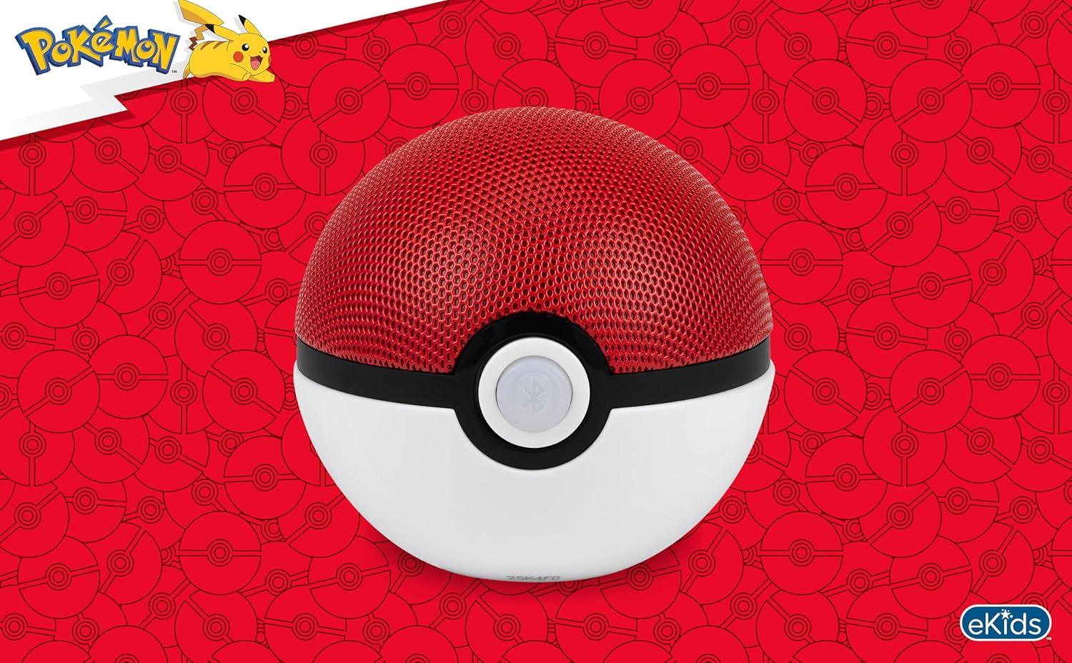 imageeKids Pokemon Pokeball Bluetooth Speaker Wireless Speaker with Rechargeable Battery and USBC Charging Cable