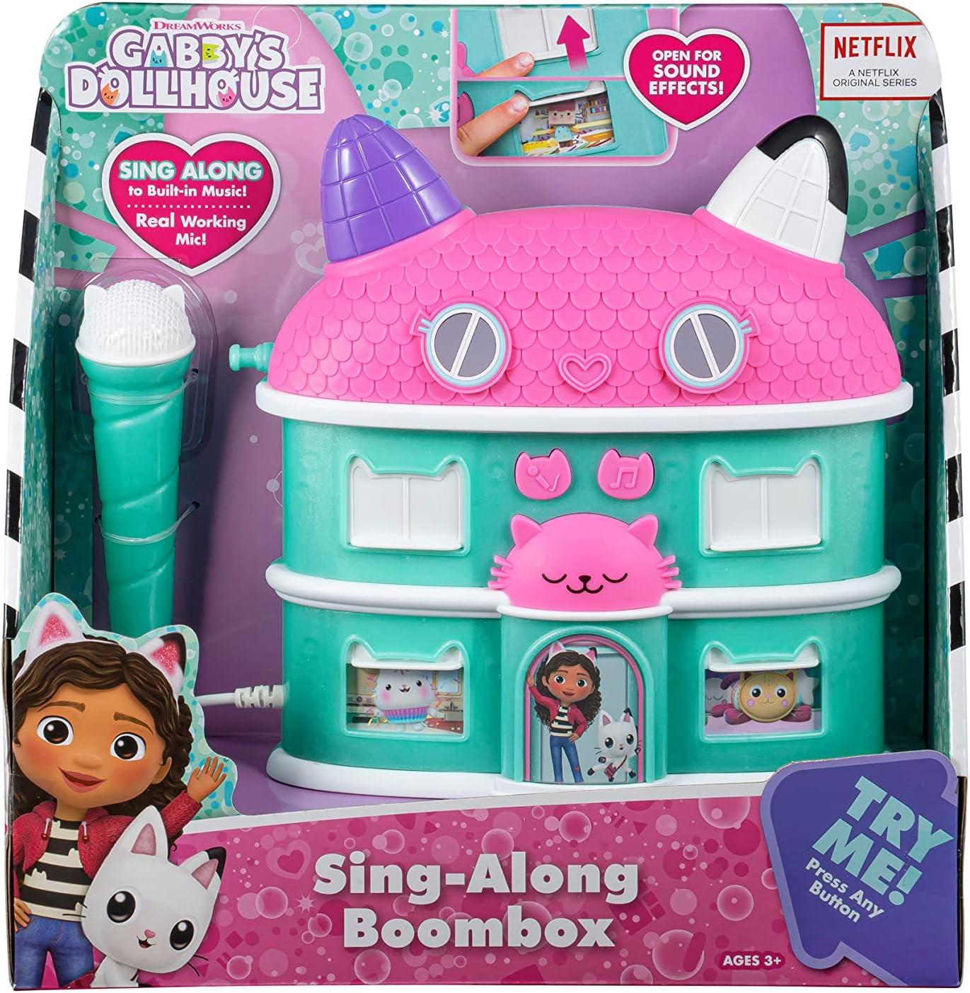 imageeKids Sing Along Boom Box Speaker with Microphone Kids Karaoke Machine with Built in Music Mother GooseGabby