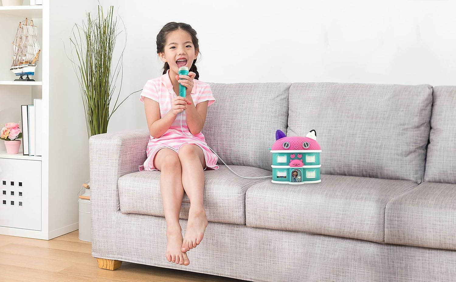 imageeKids Sing Along Boom Box Speaker with Microphone Kids Karaoke Machine with Built in Music Mother GooseGabby