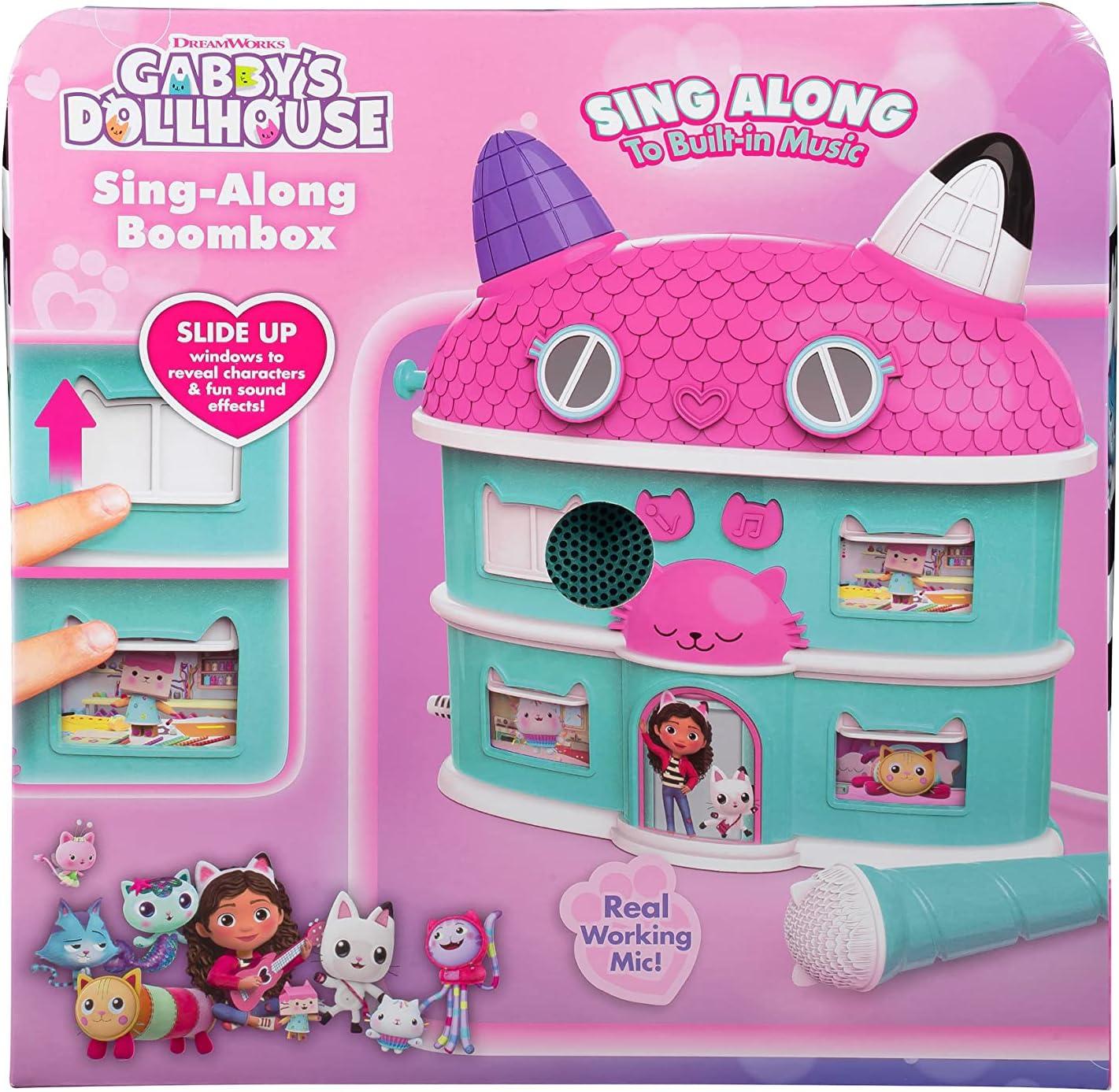 imageeKids Sing Along Boom Box Speaker with Microphone Kids Karaoke Machine with Built in Music Mother GooseGabby