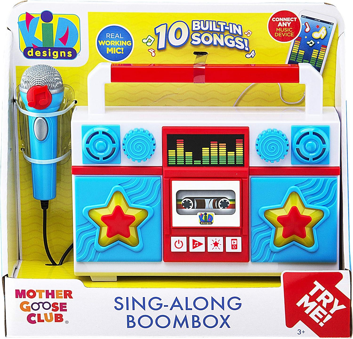 imageeKids Sing Along Boom Box Speaker with Microphone Kids Karaoke Machine with Built in Music Mother GooseMother Goose