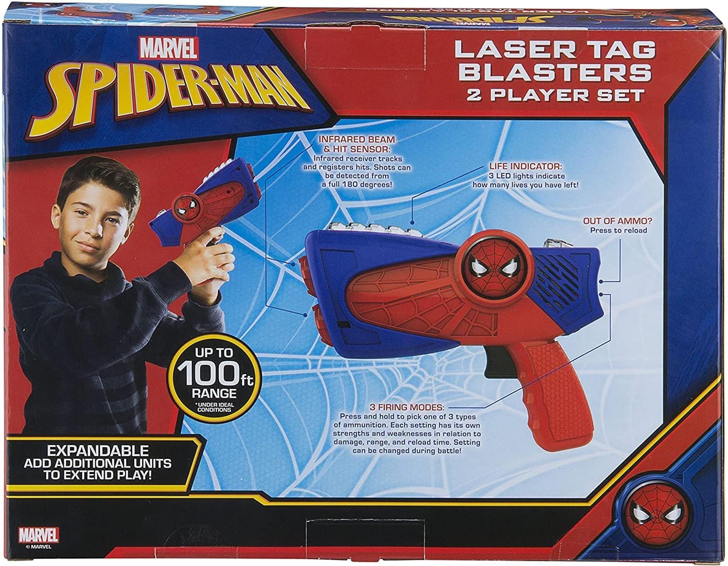 imageeKids Spiderman LaserTag for Kids Infared LazerTag Blasters Lights Up ampamp Vibrates When HitClassic Standard Packaging