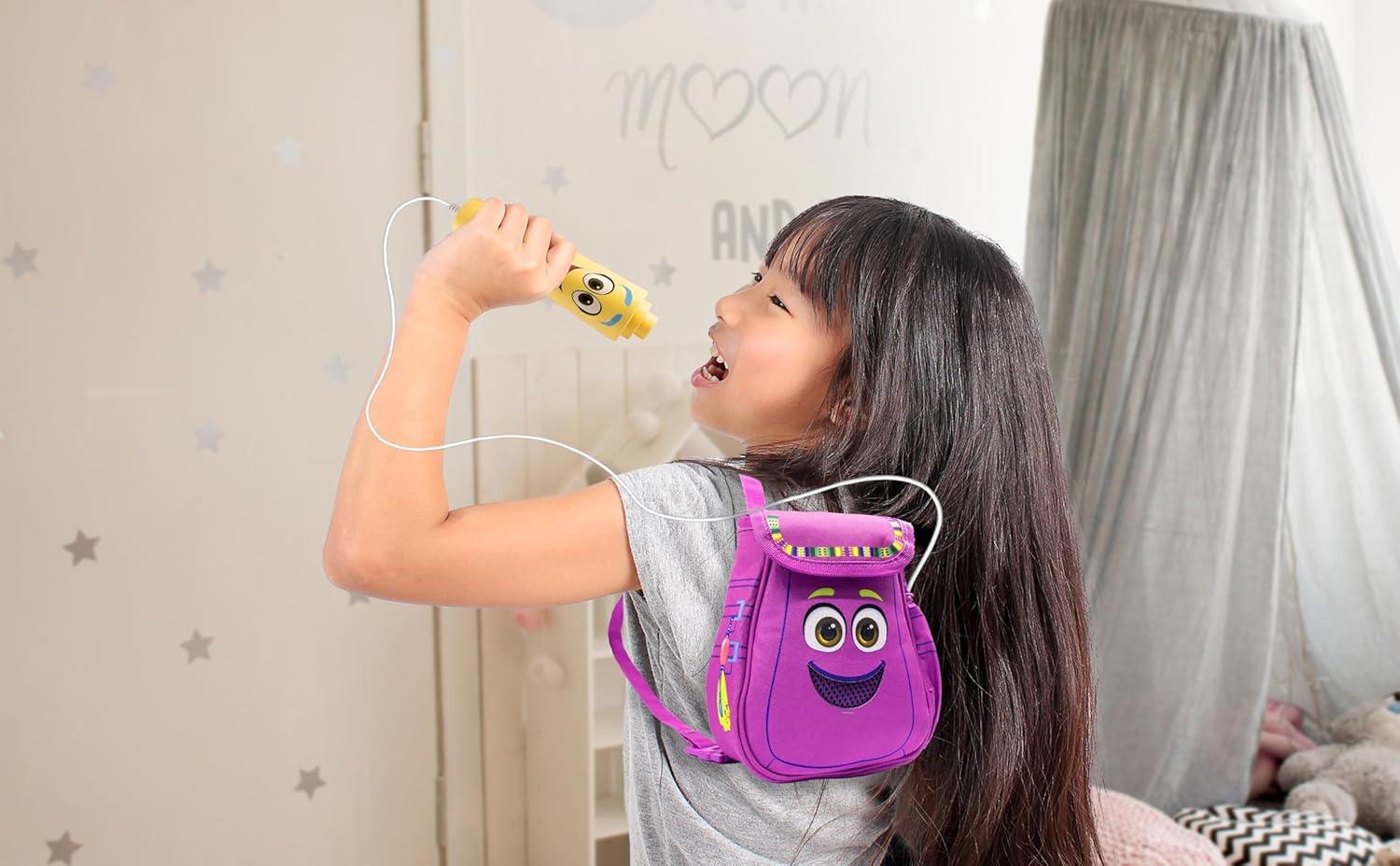 imageekids Dora Bluetooth Sing Along Boombox with Microphone and Builtin Music Kids Karaoke Machine for Fans of Dora Toys