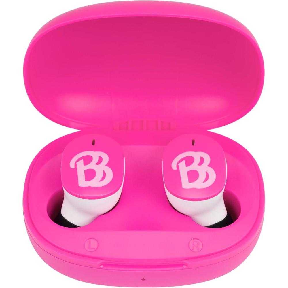 imageeKids Barbie Wireless Earbuds with Microphone Bluetooth Earbuds with Charging Case for Ear Buds Designed for School Home or Travel