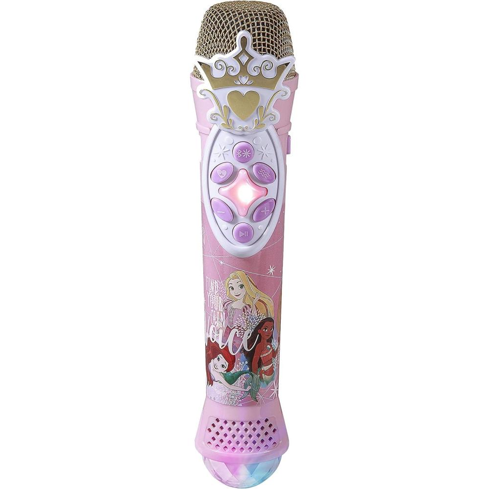 imageeKids Disney Princess Karaoke Microphone with Bluetooth Speaker Wireless Microphone Connects to Disney Songs Via EZ Link Feature for Fans of Disney Princess Toys