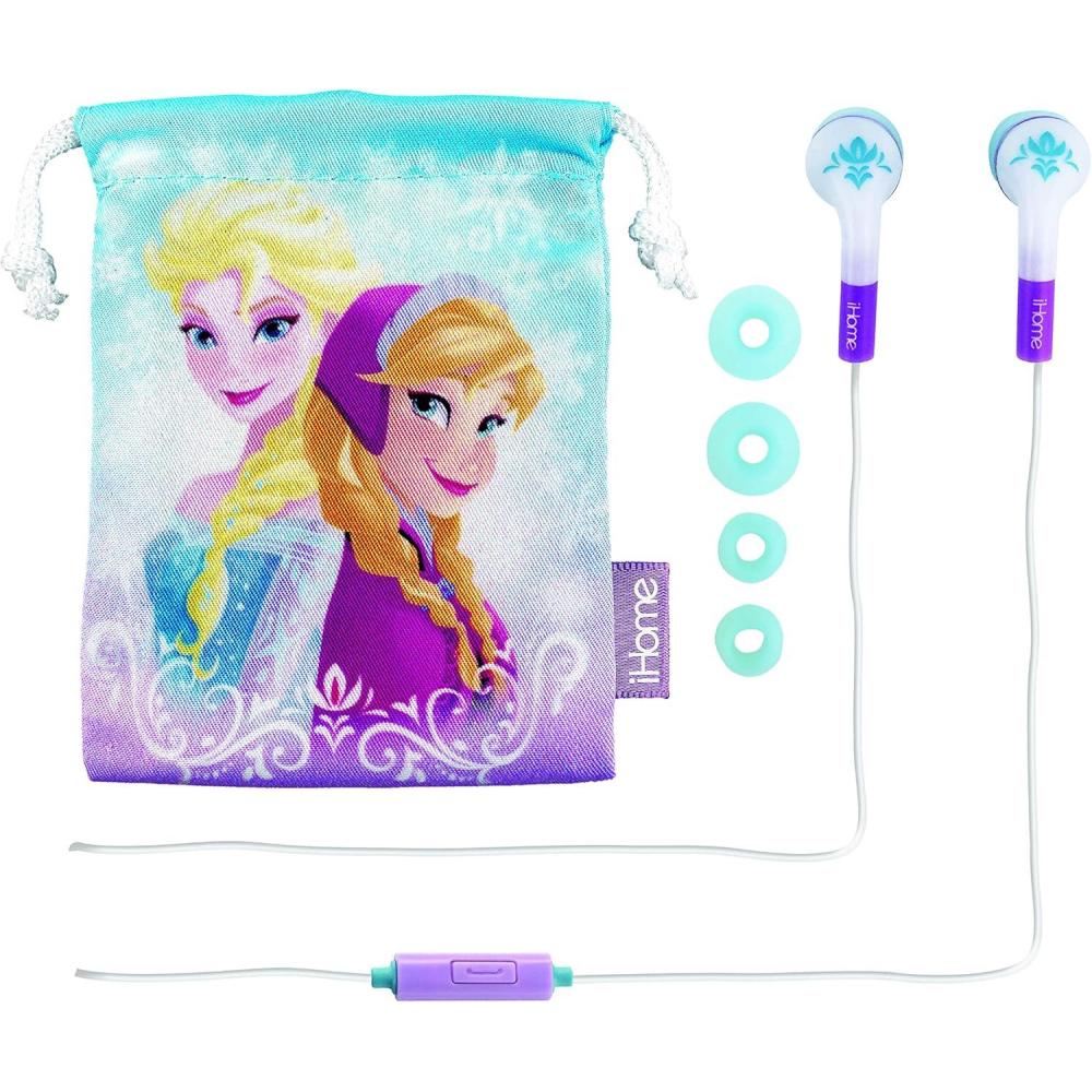 imageeKids Frozen Noise Isolating Earbuds with Built in Microphone and Pouch DIM15FR  White