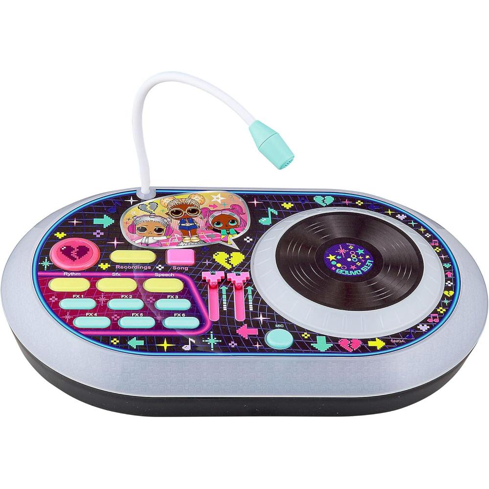 imageeKids LOL Surprise DJ Party Mixer Turntable Toy with Built in Microphone for Kids Record and Mix Your Favorite Songs for Fans of LOL Toys for Girls