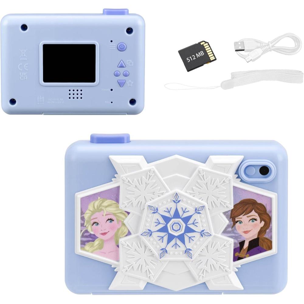 imageekids Disney Frozen Kids Camera with SD Card Digital Camera for Kids with Video Recording Builtin Digital Stickers for Fans of Frozen Toys