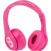 imageeKids Barbie Bluetooth Headphones Pink Wireless Headphones with Microphone Includes Aux Cord Volume Reduced Kids Foldable Earphones for School Home or Travel