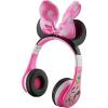 imageeKids Minnie Mouse Kids Bluetooth Headphones Wireless with Microphone Includes Aux Cord Volume Reduced Foldable Headphones for School Home or Travel Pink