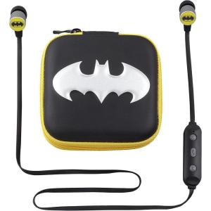 Batman Bluetooth Wireless Earbuds and Travel Case with Hands Free Calling and Adjustable Volume Control