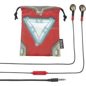eKids Avengers Earbud & In-Ear Headphones, Wired Earbuds With Microphone for Video Call or Zoom Meeting, Ear Buds With Pouch For Fans of Avengers Merchandise and Avengers Gifts