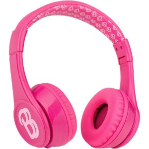 eKids Barbie Bluetooth Headphones, Pink Wireless Headphones with Microphone Includes Aux Cord, Volume Reduced Kids Foldable Earphones for School, Home, or Travel