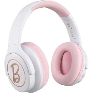 eKids Barbie Wireless Headphones with Microphone, Bluetooth Headphones Include Aux Cord, Earphones for School, Home, or Travel
