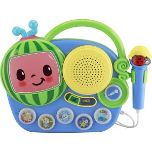 eKids Cocomelon Toy Singalong Boombox with Microphone and Built-in Music, Toddler Toys for Fans of Cocomelon Gifts