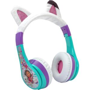 eKids Gabbys Dollhouse Wireless Headphones for Kids, Bluetooth Headphones with Microphone Includes Aux Cord, Kids Earphones for School, Home, or Travel