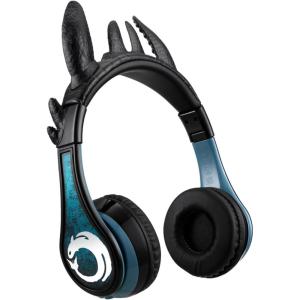 eKids How to Train Your Dragon Bluetooth Headphones with Microphone, Toothless Wireless Headphones Include Aux Cord, Earphones for School, Home, or Travel