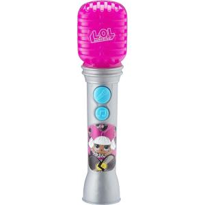 eKids LOL Surprise OMG Remix Toy Microphone for Kids with Built in Music and Flashing Lights, Musical Toy Designed for Fans of LOL Surprise Toys for Girls Pink Small