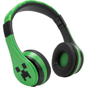 eKids Minecraft Kids Bluetooth Headphones, Wireless Headphones with Microphone Includes Aux Cord, Volume Reduced Kids Foldable Earphones for School, Home, or Travel