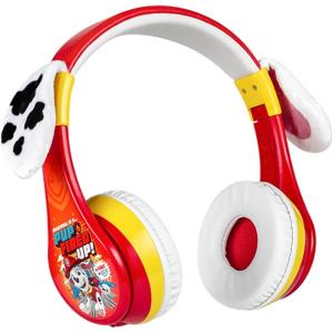 eKids Paw Patrol Kids Bluetooth Headphones, Wireless Headphones with Microphone Includes Aux Cord, Volume Reduced Kids Foldable Earphones for School, Home, or Travel (Skye)(Marshall)