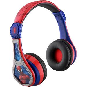 eKids Spiderman Wireless Bluetooth Portable Headphones with Microphone, Volume Reduced to Protect Hearing Rechargeable Battery, Adjustable Kids Headband for School Home or Travel