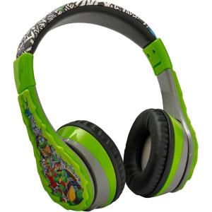 eKids Teenage Mutant Ninja Turtles Wireless Headphones for Kids, Bluetooth Headphones with Microphone Includes Aux Cord, Earphones for School, Home, or Travel