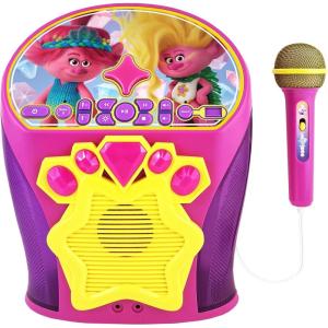 eKids Trolls Band Together Karaoke Machine, Bluetooth Speaker with Microphone for Kids, Speaker with USB Port to Play Music, Easily Access Trolls Music with New EZ Link Feature