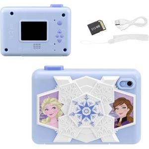 ekids Disney Frozen Kids Camera with SD Card, Digital Camera for Kids with Video Recording, Built-in Digital Stickers for Fans of Frozen Toys