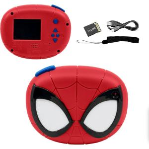 ekids Spiderman Kids Camera with SD Card, Digital Camera for Kids with Video Recording, Built-in Digital Stickers for Fans of Spiderman Gifts
