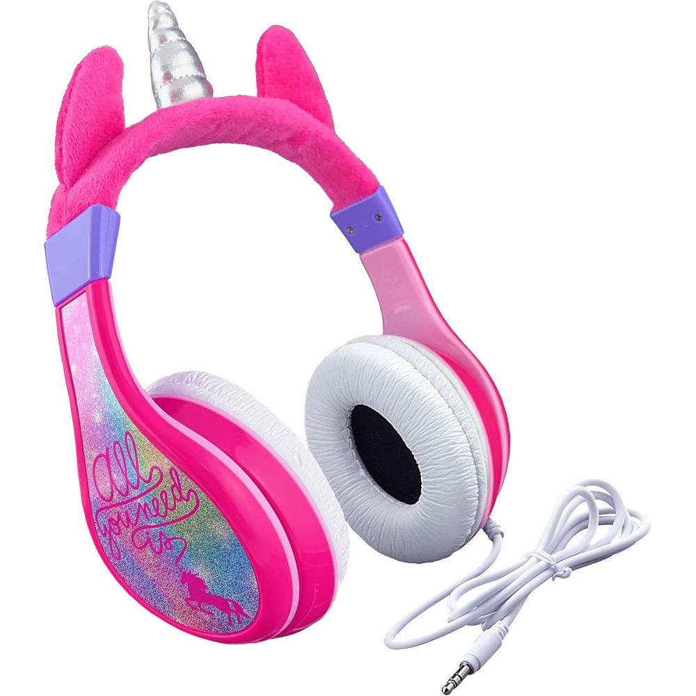 imageUnicorn Kids Headphones Adjustable Headband Stereo Sound 35Mm Jack Wired Headphones for Kids TangleFree Volume Control Foldable Childrens Earphones for School Home TravelUnicorn