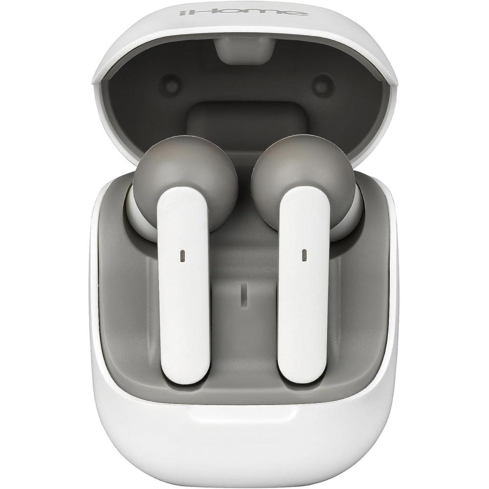 imageeKids Bluetooth Earbuds with Microphone Kids Wireless Earbuds with Charging Case for Ear Buds for School Home or Travel White