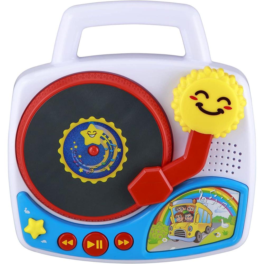 imageeKids Tiny Tunes Toy Turntable for Toddlers with Builtin Nursery Rhymes and Sound Effects Musical Toy for Kids