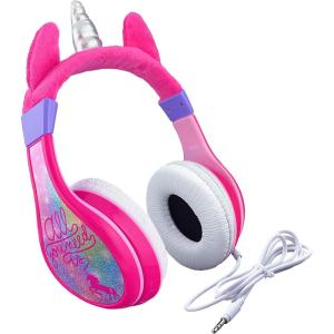 Unicorn Kids Headphones, Adjustable Headband, Stereo Sound, 3.5Mm Jack, Wired Headphones for Kids, Tangle-Free, Volume Control, Foldable, Childrens Earphones for School, Home, Travel(Unicorn)
