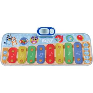 eKids Bluey Toy Piano Play Mat with Music and Sound Effects, Toddler Toy for Ages 3 and Up