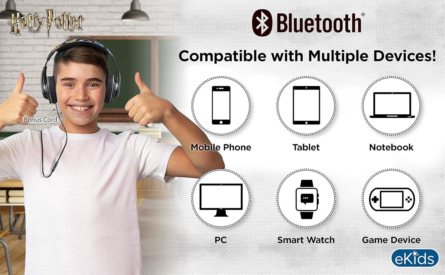 imageHarry Potter Bluetooth Headphones for Kids and Adults Wireless Headphones with Microphone for Video Call or Zoom Meeting Designed for Fans of Harry Potter MerchandiseHarry Potter