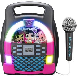 LOL Surprise! Remix OMG Bluetooth Karaoke Machine MP3 Player Portable with LED Disco Light Show, Store Hours of Music with Built in Memory, Record, Real Working Microphone, USB Port