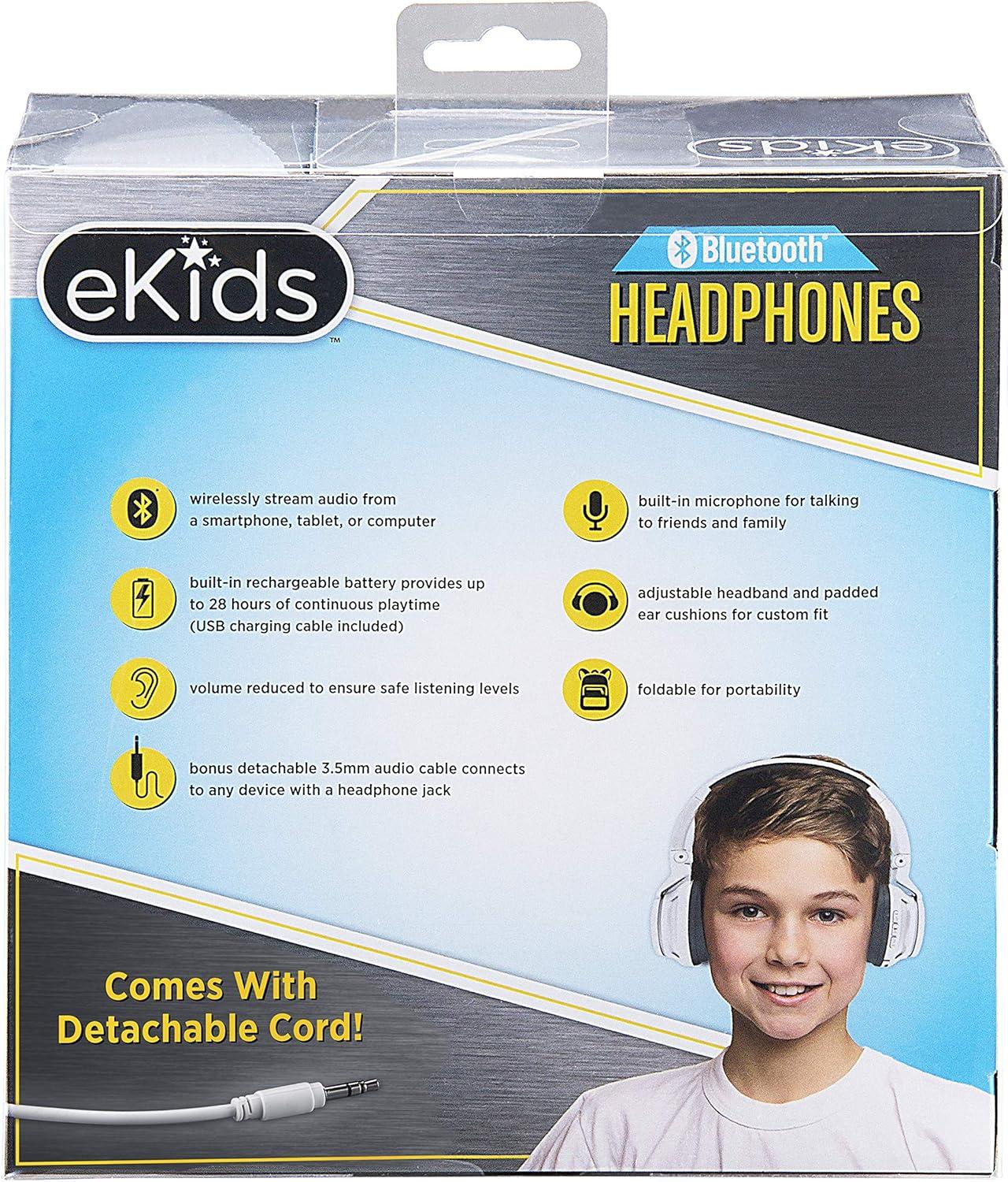 imageeKids Kids Bluetooth Headphones Wireless Headphones with Microphone Includes Aux Cord Volume Reduced Kids Foldable Earphones for School Home or Travel