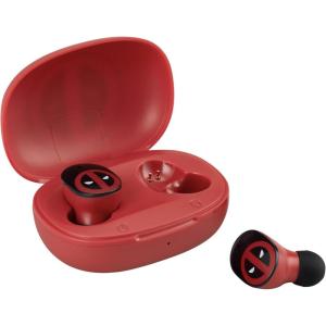 eKids Marvel Deadpool Wireless Earbuds with Microphone, Bluetooth Earbuds with Charging Case for Ear Buds, Great Stocking Stuffers for Kids