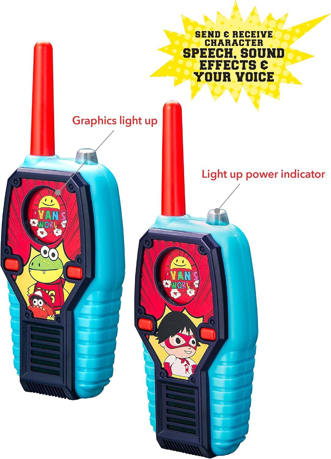 imageRyans World Walkie Talkies for Kids 2 Way Radio Long Range With Light and Sound Effects Handheld Toys for Boys ampamp Girls Outdoor Adventure Game