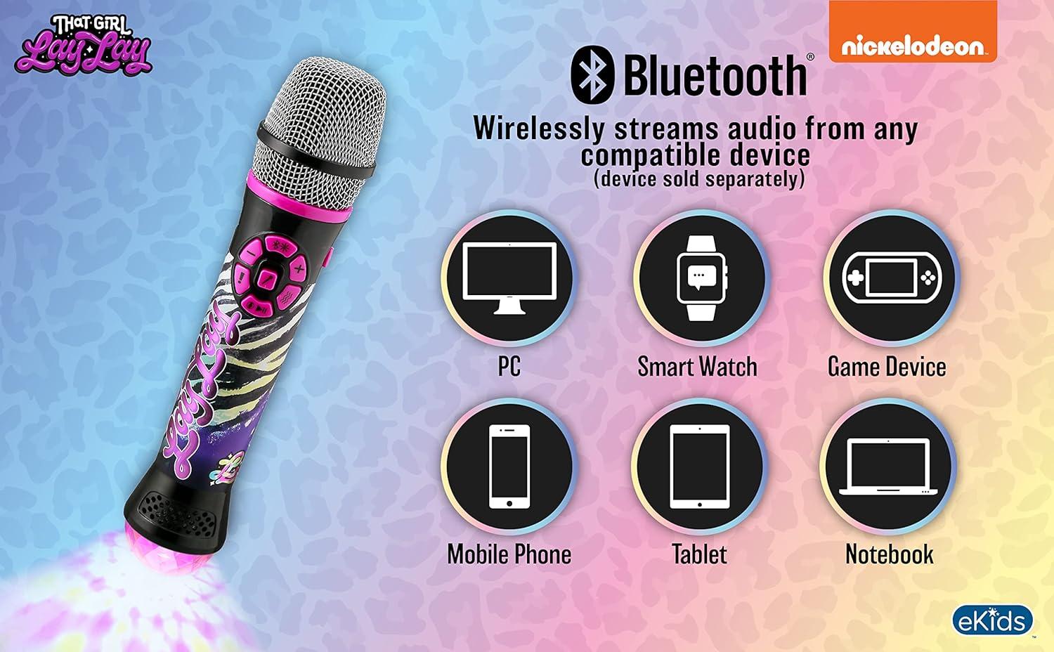 imageekids That Girl Lay Lay Bluetooth Karaoke Microphone for Kids Builtin Music and Flashing Lights Great Gifts for Girls