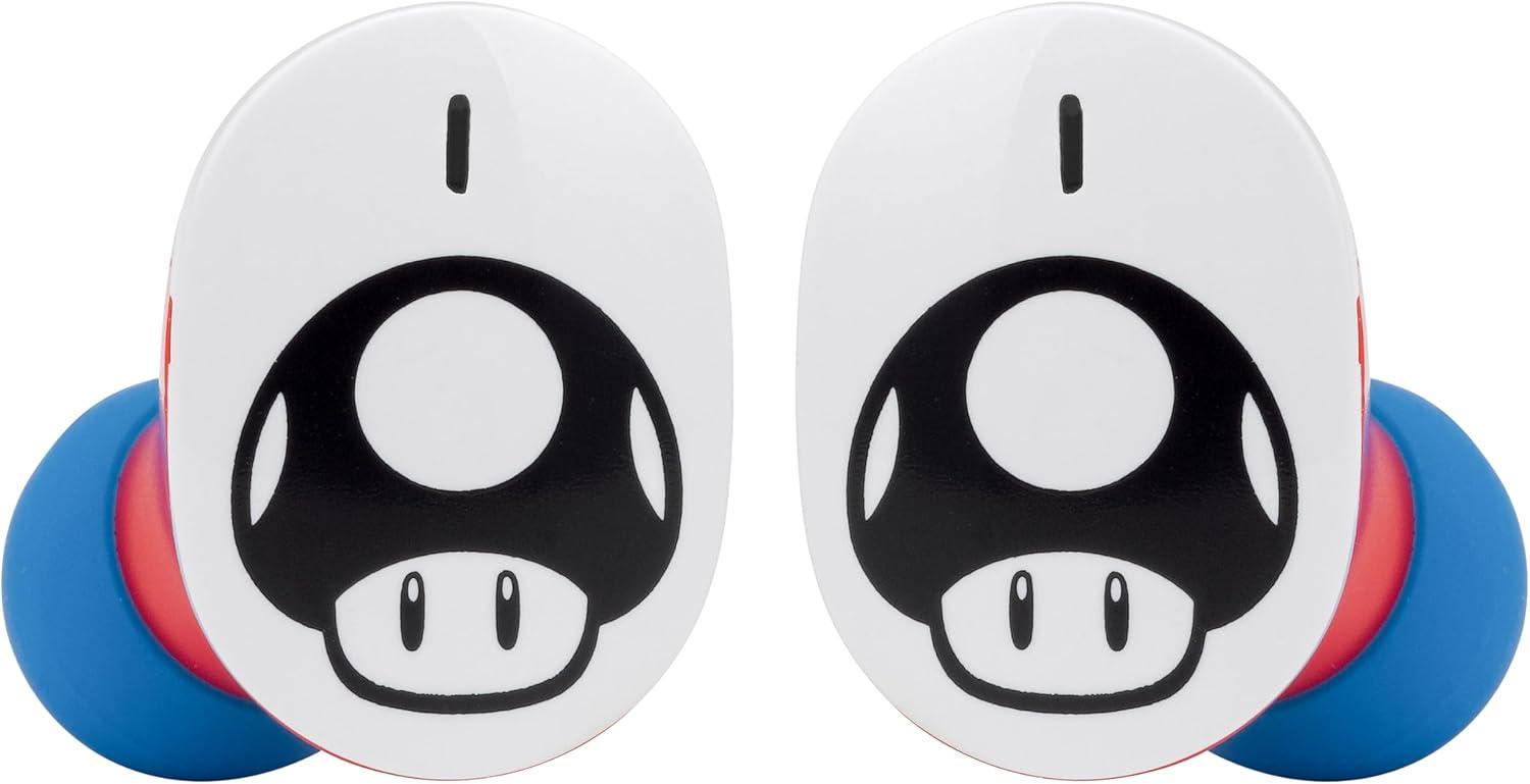 imageeKids Minecraft Bluetooth Earbuds with Microphone Wireless Earbuds with Charging Case for Ear Buds Designed for School Home or TravelMario